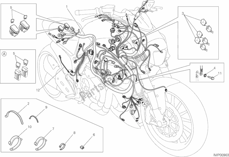 All parts for the Wiring Harness of the Ducati Diavel FL 1200 2016